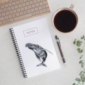 Humpback notebook designed by Canadian artist Jennifer Delaney. Kelowna, BC.