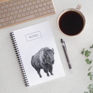 Bison notebook made by Canadian artist Jennifer Delaney. Kelowna, BC based. Handmade.