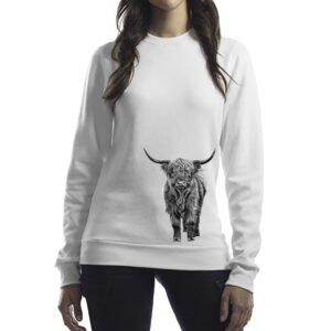 Highland Cow Crewneck | Unisex | White