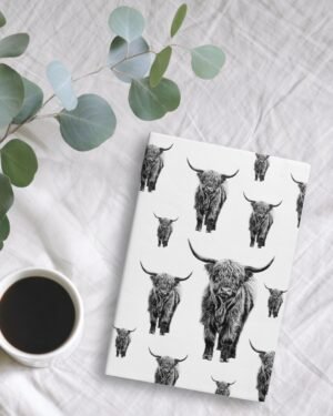 Highland Cow - Vegan Leather Notebook - Image 3