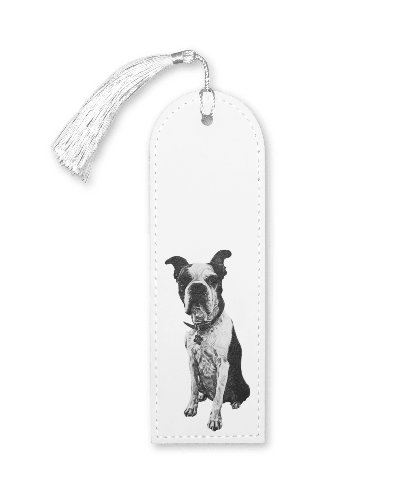 Boston Terrier vegan leather bookmark