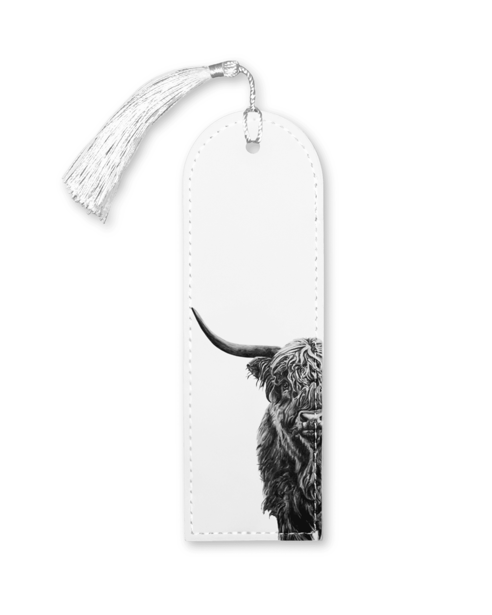Highland Cow vegan leather bookmark